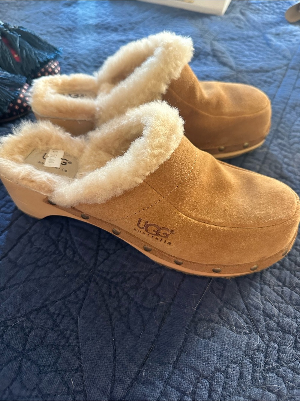 UGG Kalie Chestnut mule with low heel, with box with Label - Women's Size 7